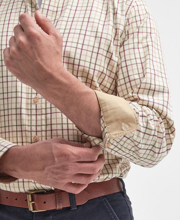 Barbour Sp Tattersall Shirt σκουρο μπλε Ελιά | BABO87915