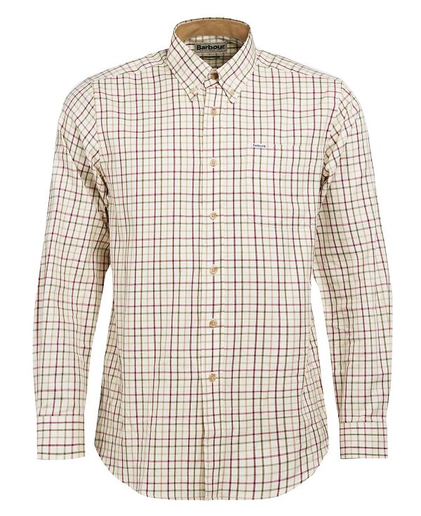 Barbour Sp Tattersall Shirt σκουρο μπλε Ελιά | BABO87915