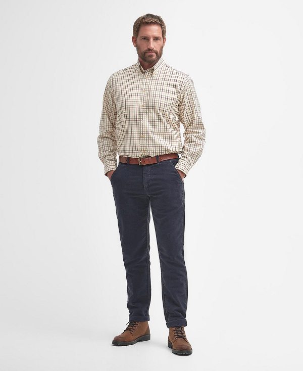 Barbour Sp Tattersall Shirt σκουρο μπλε Ελιά | BABO87915