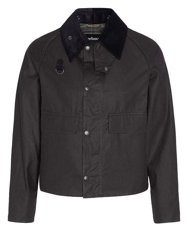 Barbour Spey Slim Waxed Jacket μαυρα | BABO87256
