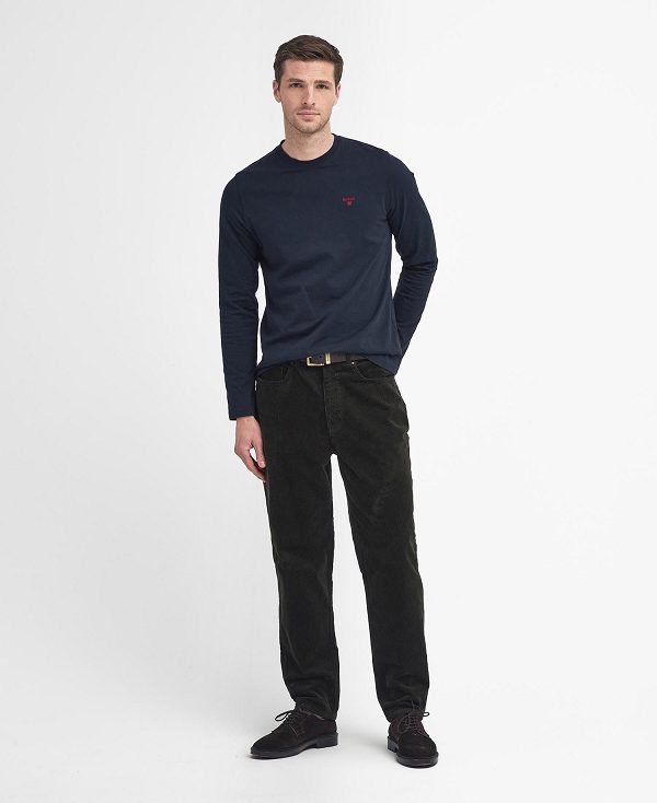 Barbour Sports Long-sleeved T-shirt σκουρο μπλε | BABO88253