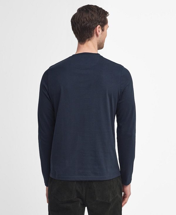 Barbour Sports Long-sleeved T-shirt σκουρο μπλε | BABO88253