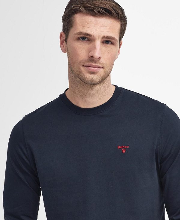 Barbour Sports Long-sleeved T-shirt σκουρο μπλε | BABO88253