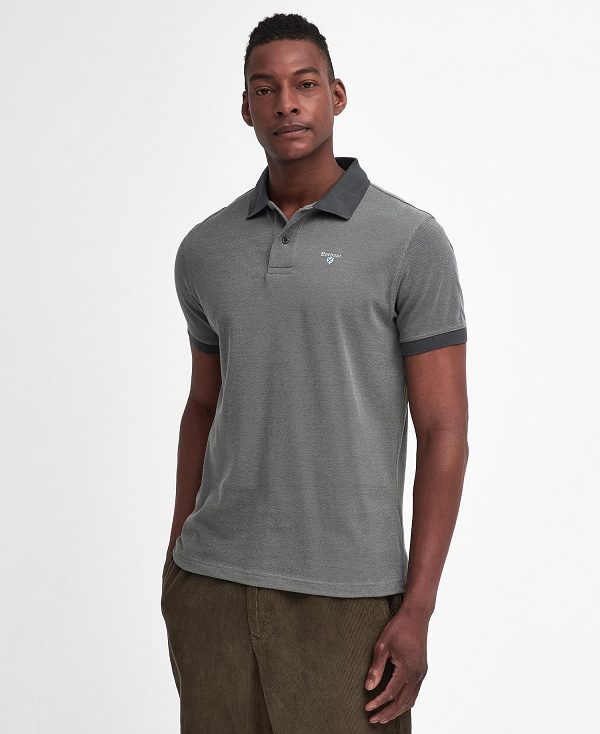 Barbour Sports Polo Mix Shirt γκρι | BABO88219