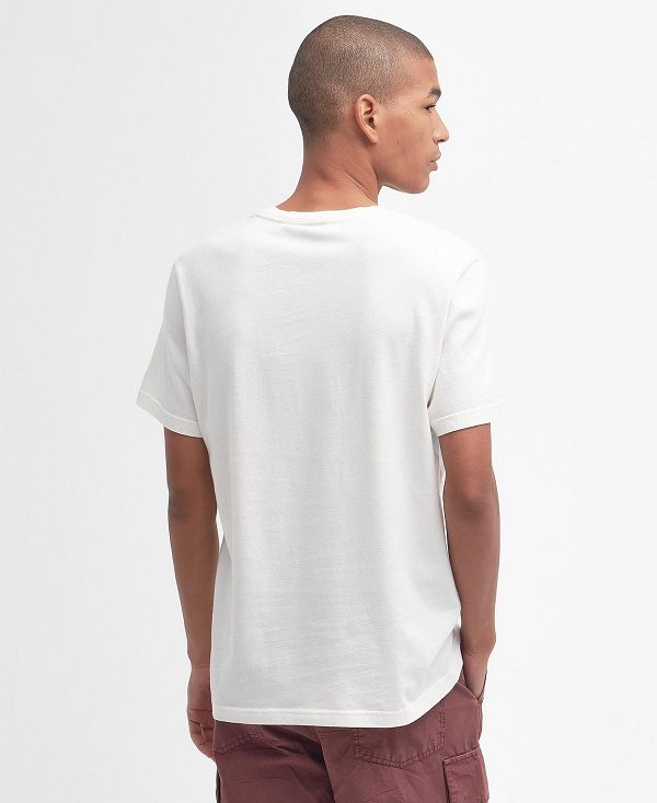 Barbour Stockland Graphic T-shirt ασπρα | BABO88361
