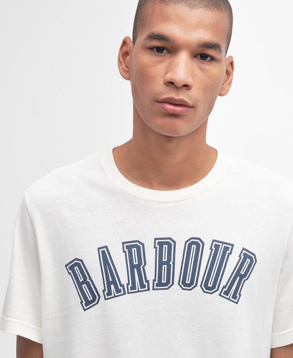 Barbour Stockland Graphic T-shirt ασπρα | BABO88361