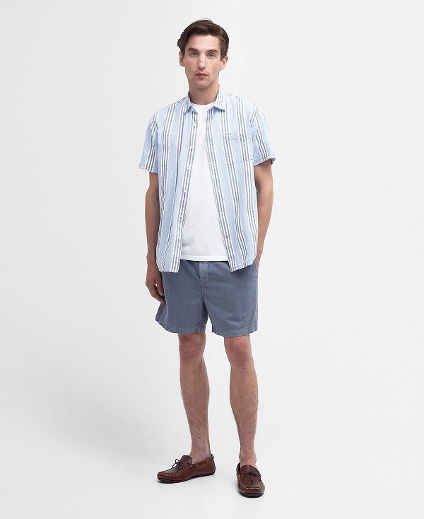 Barbour Stonebay Regular Short-sleeved Striped Shirt μπλε | BABO87787