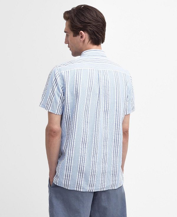 Barbour Stonebay Regular Short-sleeved Striped Shirt μπλε | BABO87787