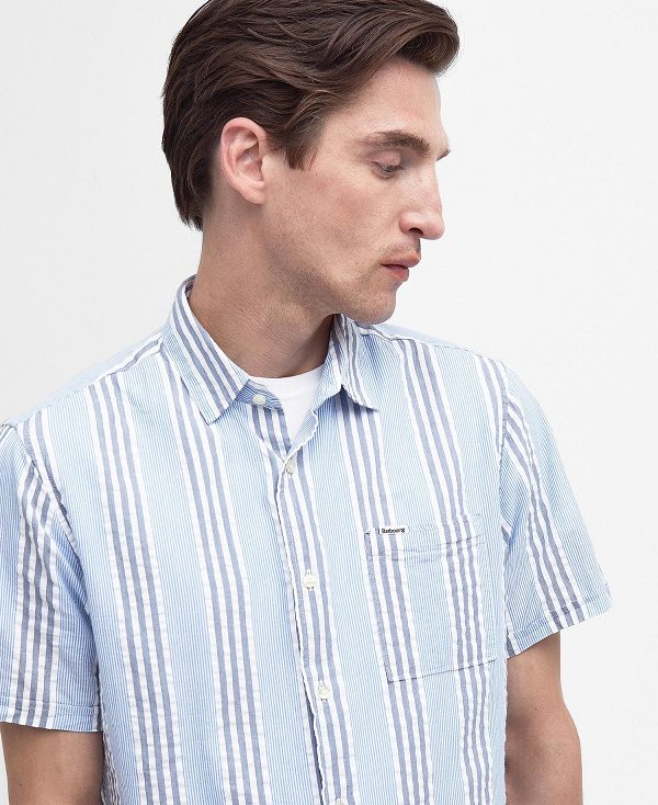 Barbour Stonebay Regular Short-sleeved Striped Shirt μπλε | BABO87787