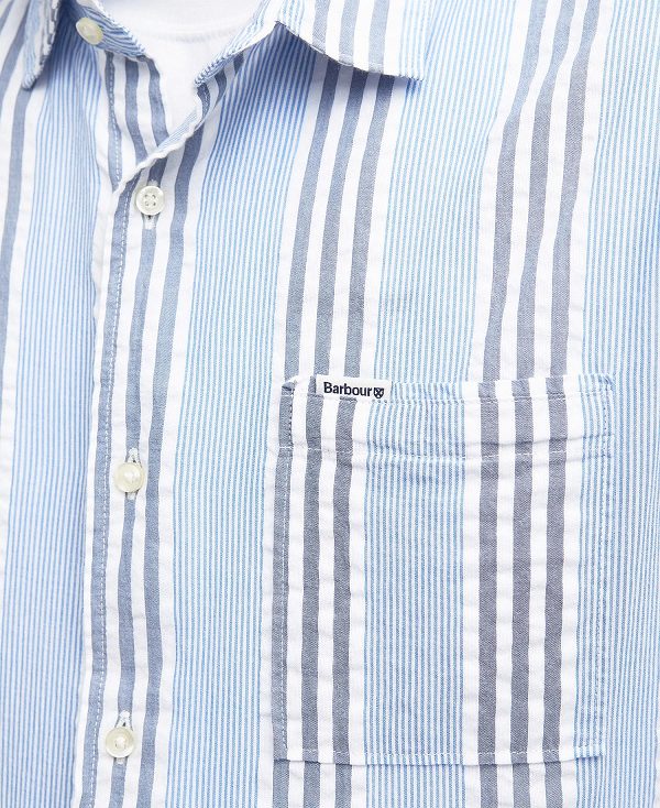 Barbour Stonebay Regular Short-sleeved Striped Shirt μπλε | BABO87787