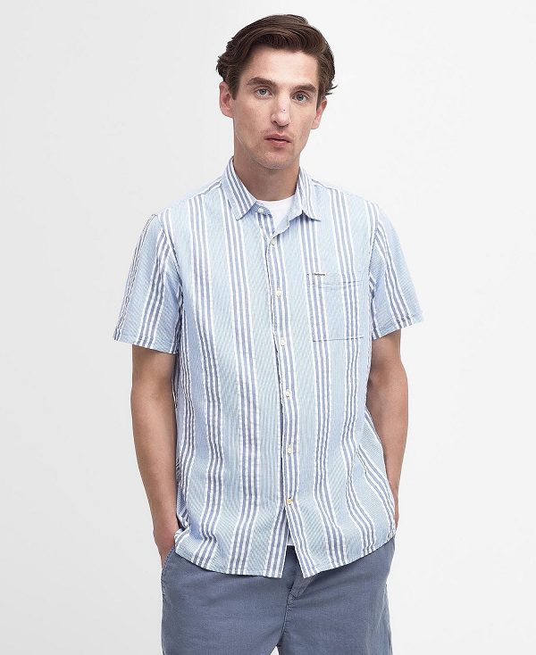 Barbour Stonebay Regular Short-sleeved Striped Shirt μπλε | BABO87787