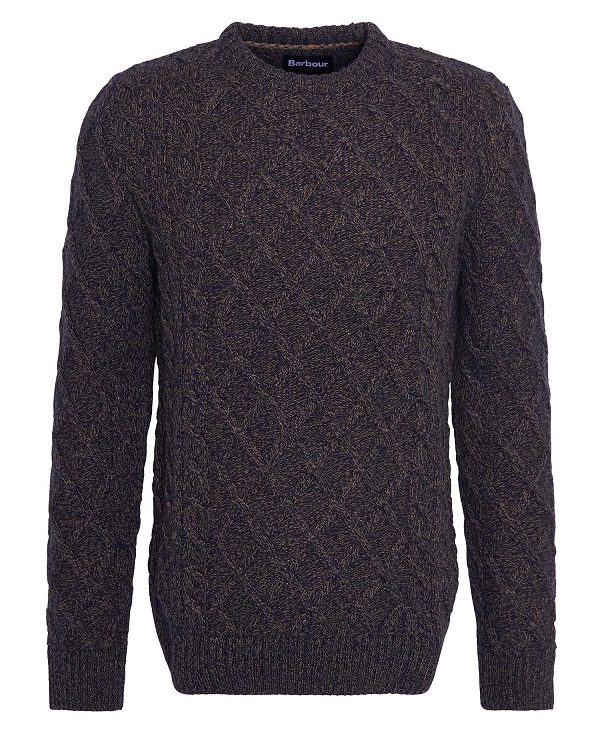 Barbour Stowford Cable-knit Crew Neck Jumper σκουρο μπλε | BABO88688
