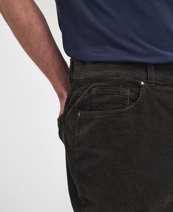 Barbour Stretch Cord Regular Trousers μαυρα | BABO88736