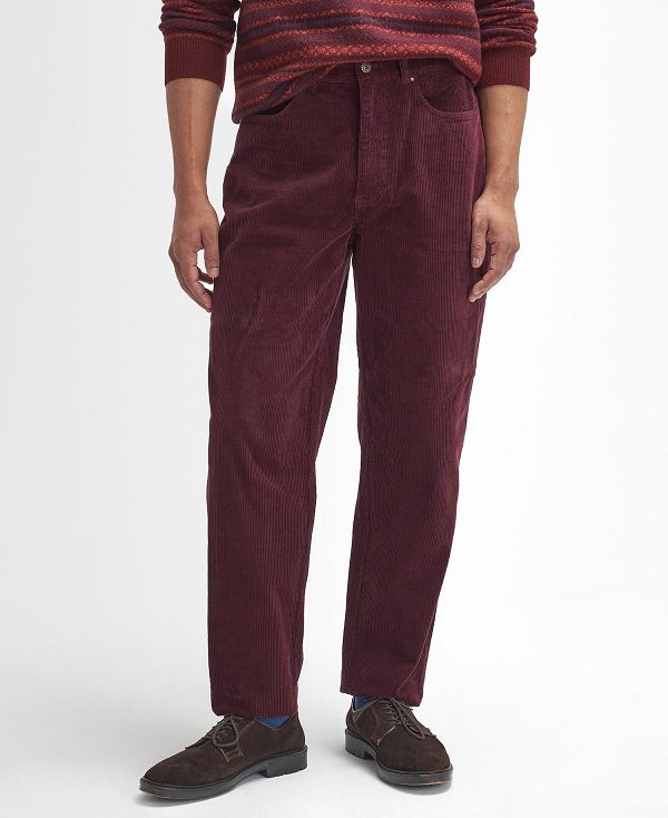 Barbour Stretch Cord Regular Trousers κοκκινα | BABO88822