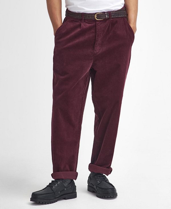 Barbour Stretch Cord Relaxed Trousers μπορντο | BABO88808