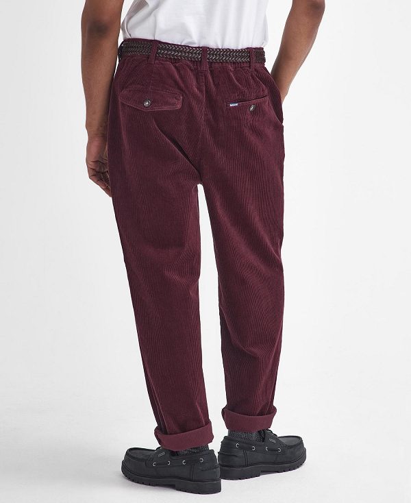 Barbour Stretch Cord Relaxed Trousers μπορντο | BABO88808