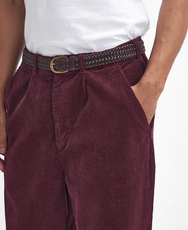 Barbour Stretch Cord Relaxed Trousers μπορντο | BABO88808