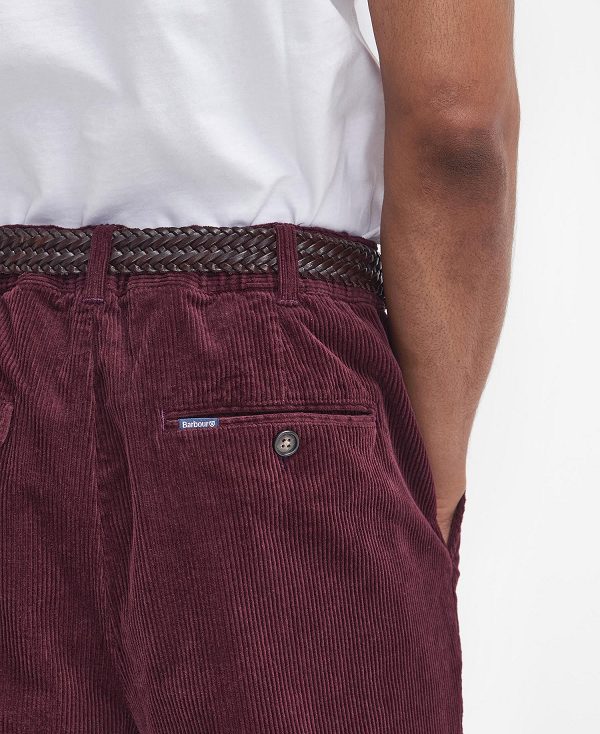 Barbour Stretch Cord Relaxed Trousers μπορντο | BABO88808
