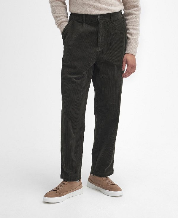 Barbour Stretch Cord Relaxed Trousers πρασινο | BABO88821