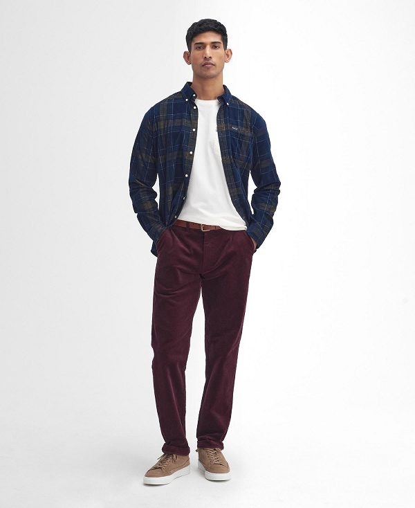Barbour Stretch Cord Tailored Trousers μπορντο | BABO88806