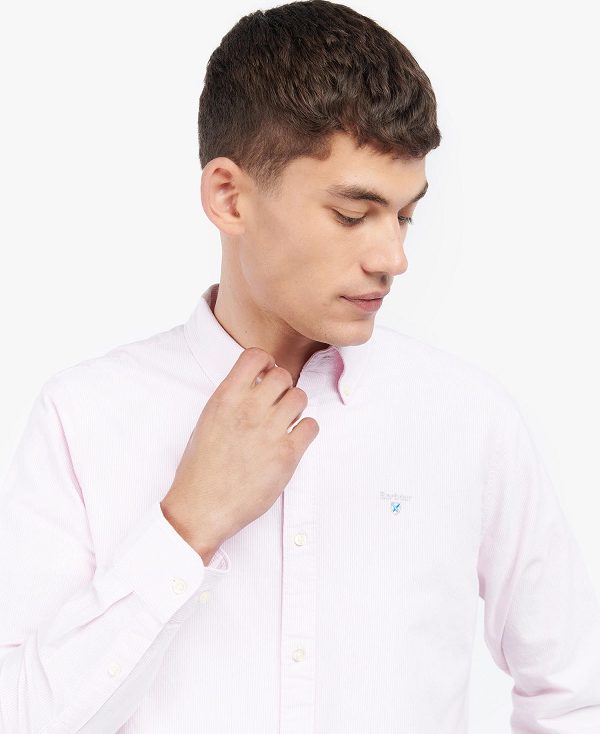 Barbour Striped Oxford Tailored Shirt ροζ | BABO87596