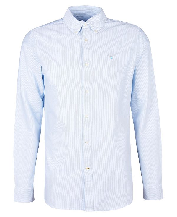 Barbour Striped Oxford Tailored Shirt μπλε | BABO87644