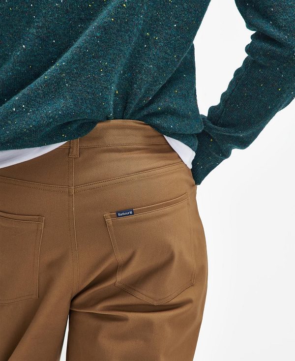 Barbour Suede Sateen Regular Trousers Μπεζ | BABO88817