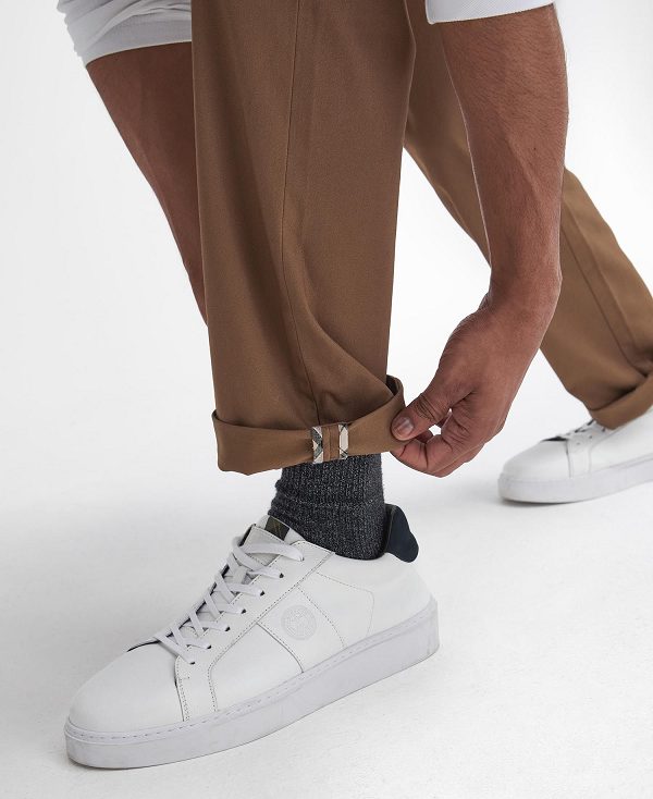 Barbour Suede Sateen Tailored Trousers Μπεζ | BABO88803