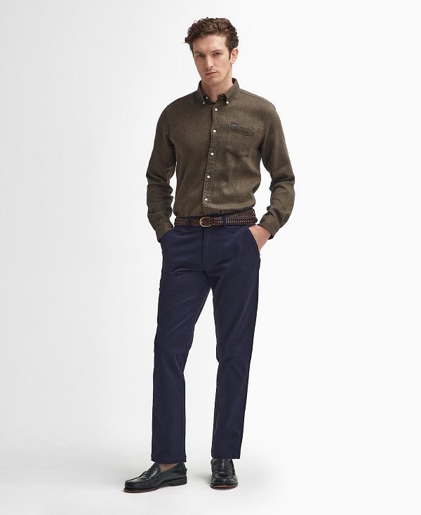 Barbour Suede Sateen Tailored Trousers σκουρο μπλε | BABO88804