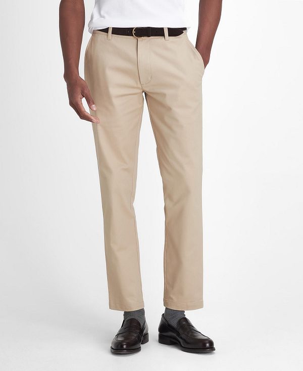 Barbour Sueded Sateen Slim Trousers καφε | BABO88818