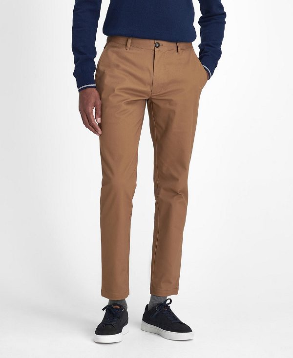 Barbour Sueded Sateen Slim Trousers Μπεζ | BABO88823