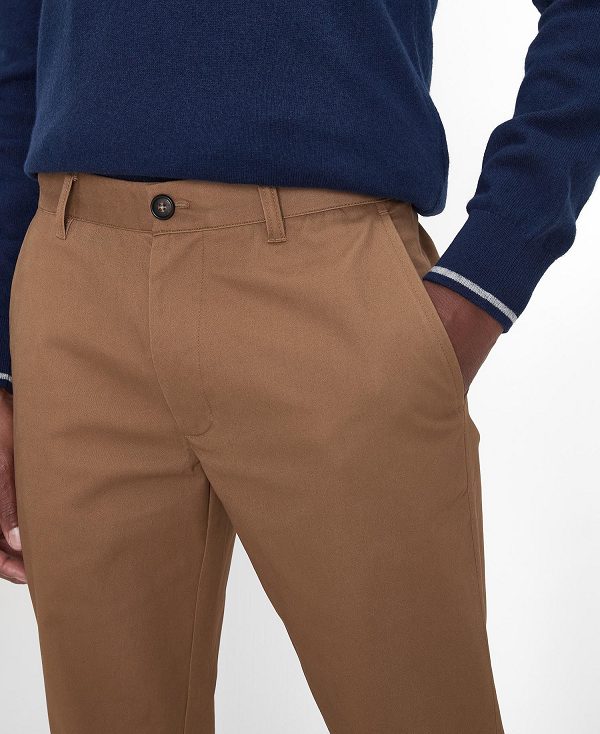 Barbour Sueded Sateen Slim Trousers Μπεζ | BABO88823