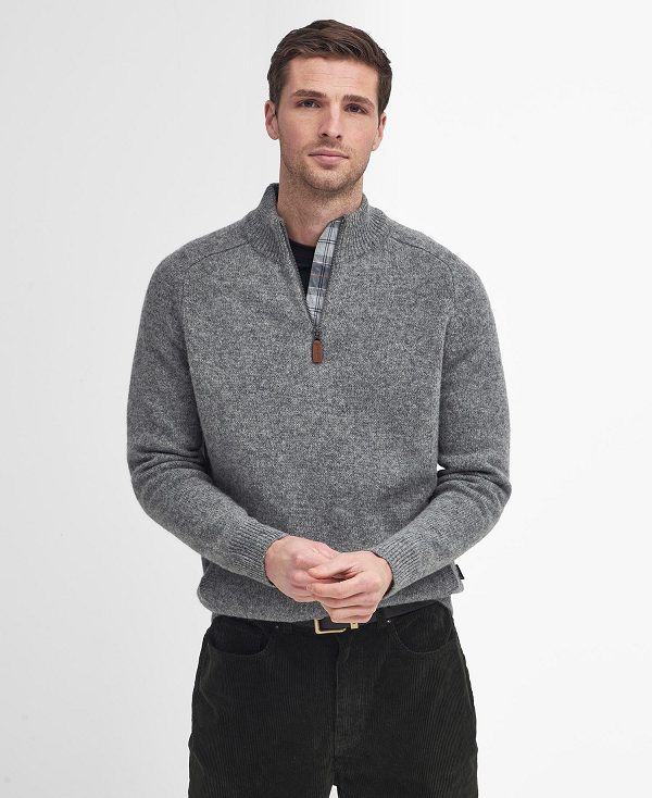 Barbour Talder Half-zip Jumper γκρι | BABO88676