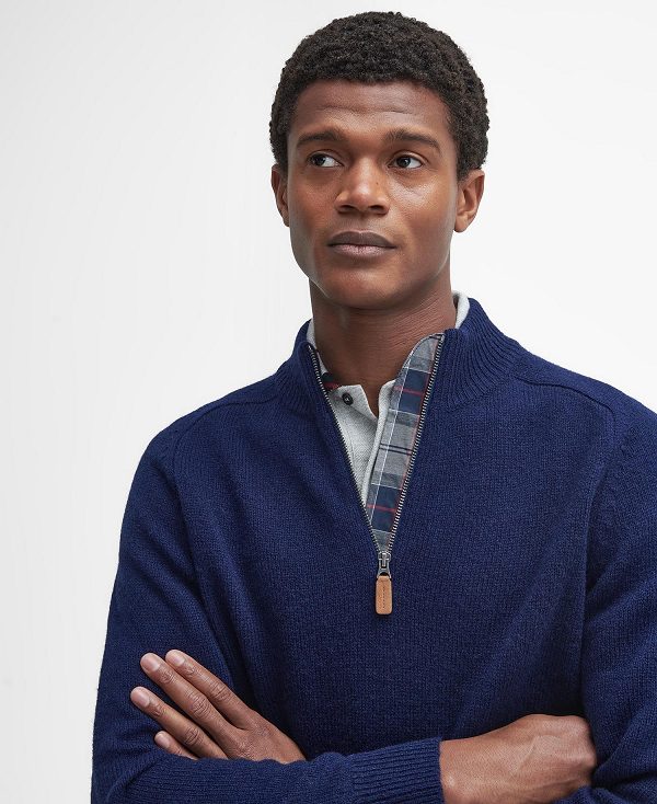 Barbour Talder Half-zip Jumper σκουρο μπλε | BABO88675