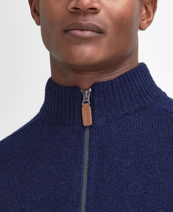 Barbour Talder Zip-up Jumper σκουρο μπλε | BABO88673