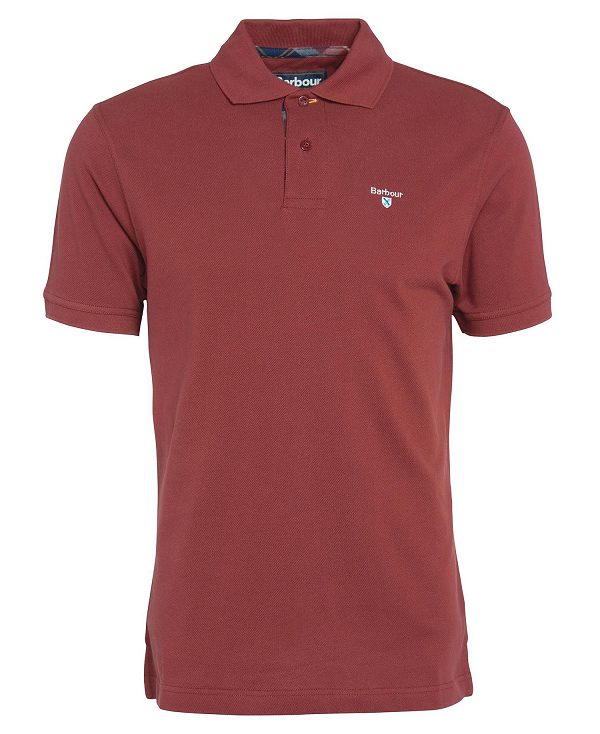 Barbour Tartan Pique Polo Shirt κοκκινα | BABO88154