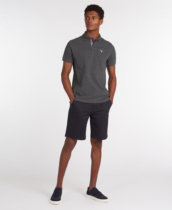 Barbour Tartan Pique Polo Shirt γκρι | BABO88161
