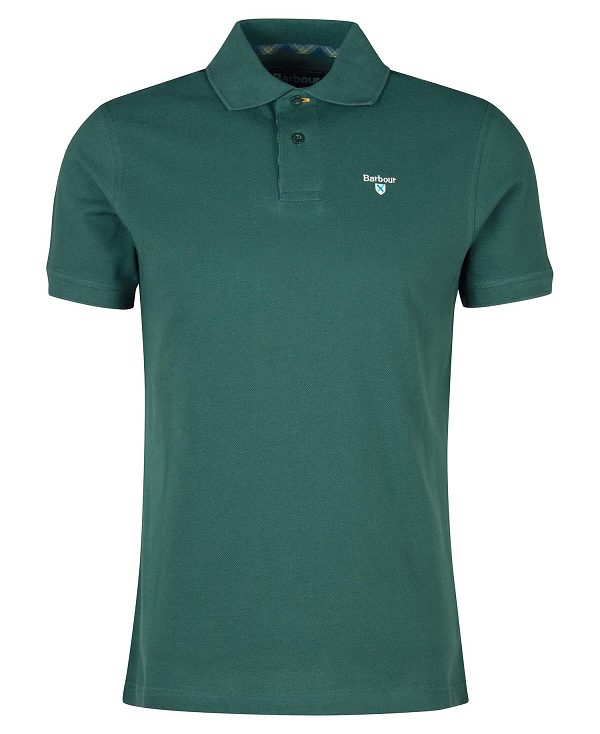 Barbour Tartan Pique Polo Shirt πρασινο | BABO88117