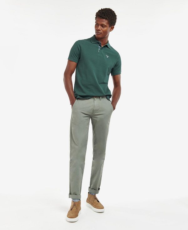 Barbour Tartan Pique Polo Shirt πρασινο | BABO88117