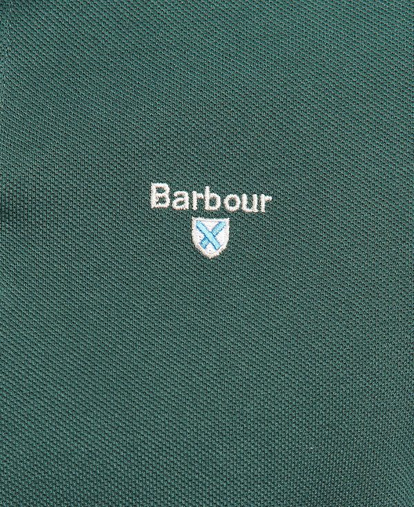 Barbour Tartan Pique Polo Shirt πρασινο | BABO88117