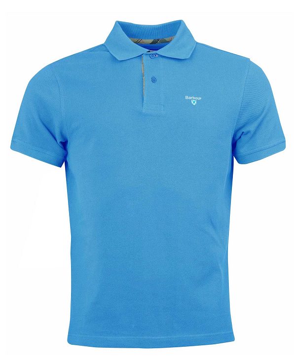 Barbour Tartan Pique Polo Shirt μπλε | BABO88119