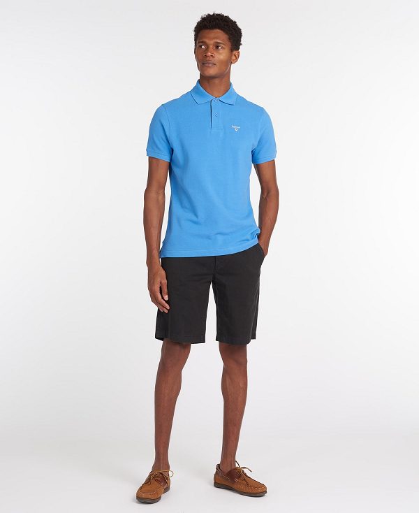 Barbour Tartan Pique Polo Shirt μπλε | BABO88119