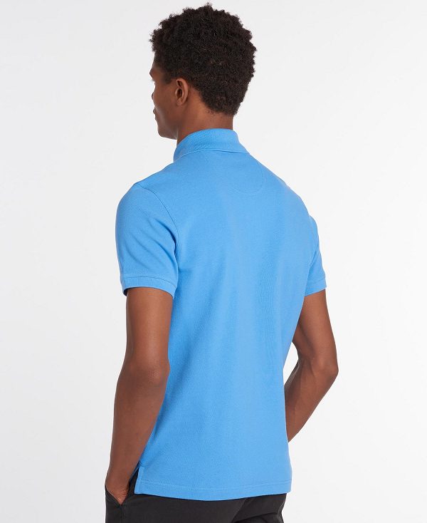 Barbour Tartan Pique Polo Shirt μπλε | BABO88119