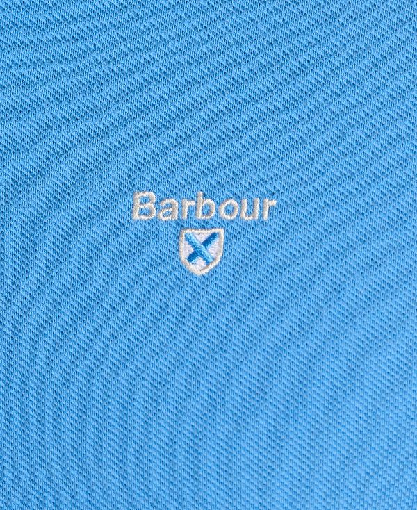Barbour Tartan Pique Polo Shirt μπλε | BABO88119