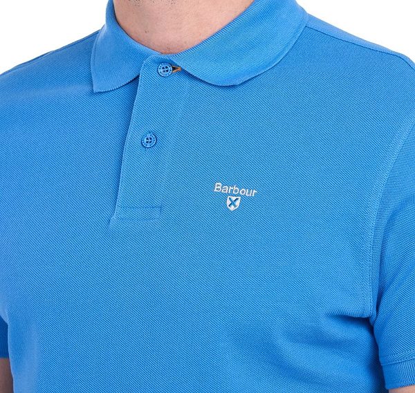 Barbour Tartan Pique Polo Shirt μπλε | BABO88119