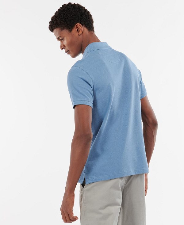 Barbour Tartan Pique Polo Shirt μπλε | BABO88121