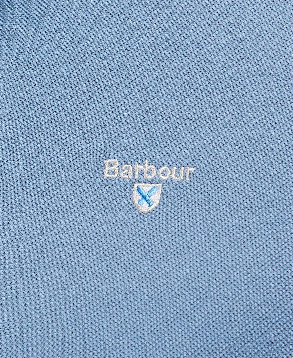 Barbour Tartan Pique Polo Shirt μπλε | BABO88121
