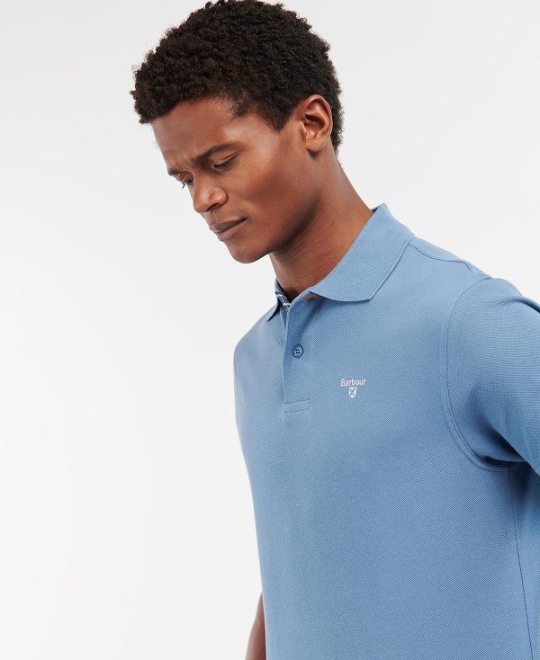Barbour Tartan Pique Polo Shirt μπλε | BABO88121