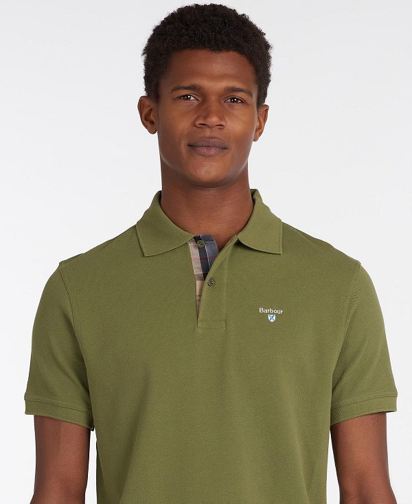 Barbour Tartan Pique Polo Shirt μπορντο | BABO88129