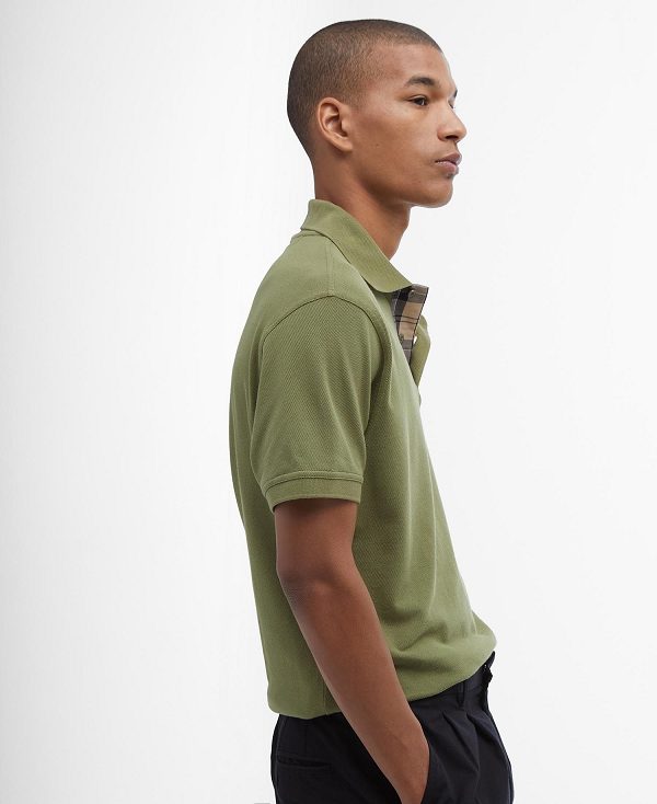 Barbour Tartan Pique Polo Shirt μπορντο | BABO88129